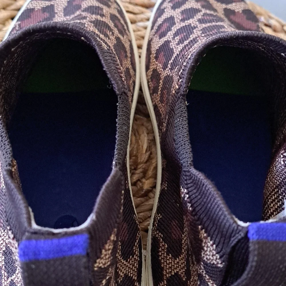 Rothy's‎ Womens Cheetah Print Stretch Pull On Chelsea Sneakers EU39/US8.5